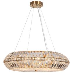 Rosgloy 10-Light Gold Crystal Drum Chandelier