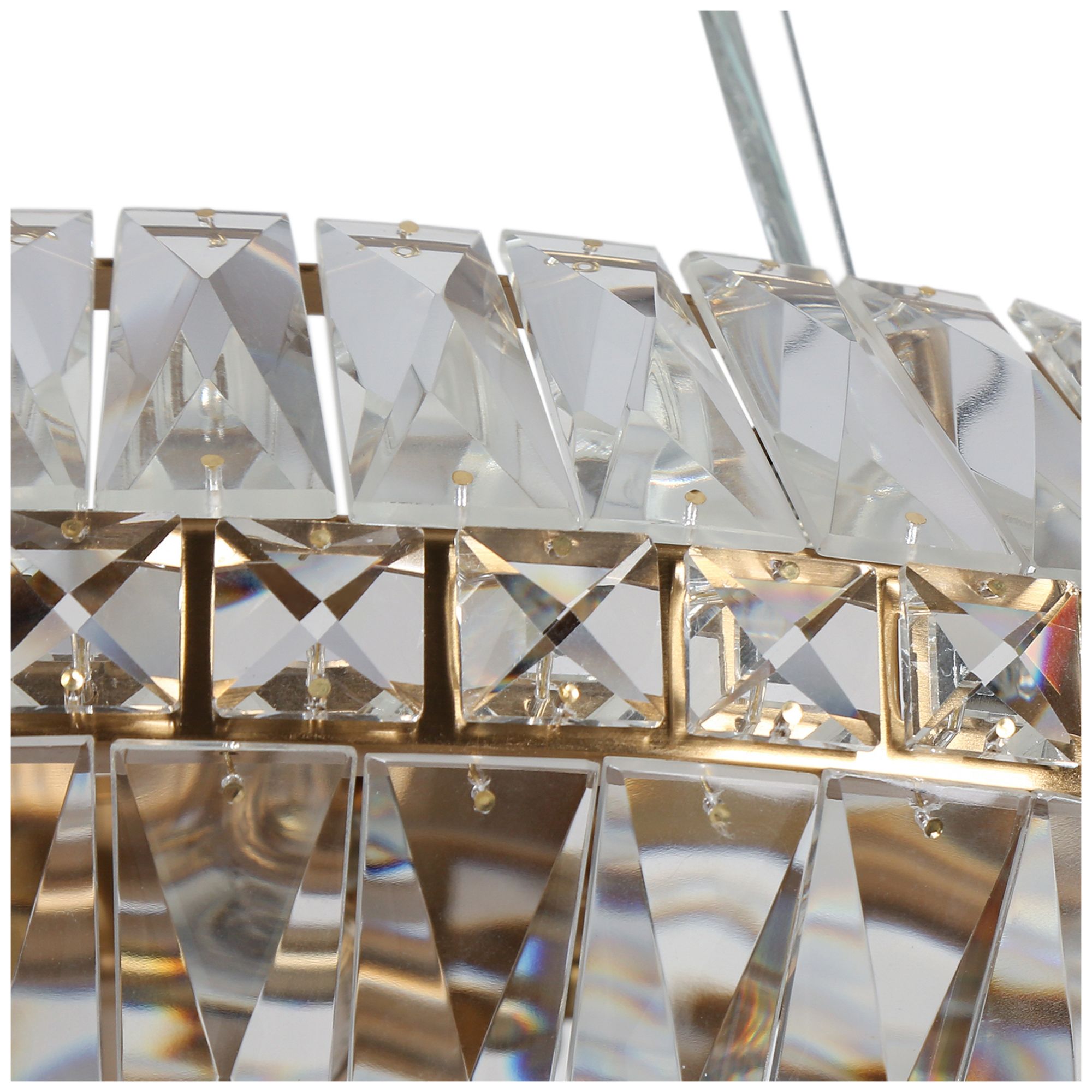 Thumbnail4 of Rosgloy 10-Light Gold Crystal Drum Chandelier more views