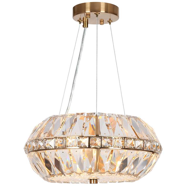 Image 1 Rosgloy 10-Light Gold Crystal Mini Drum Chandelier