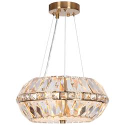 Rosgloy 10-Light Gold Crystal Mini Drum Chandelier