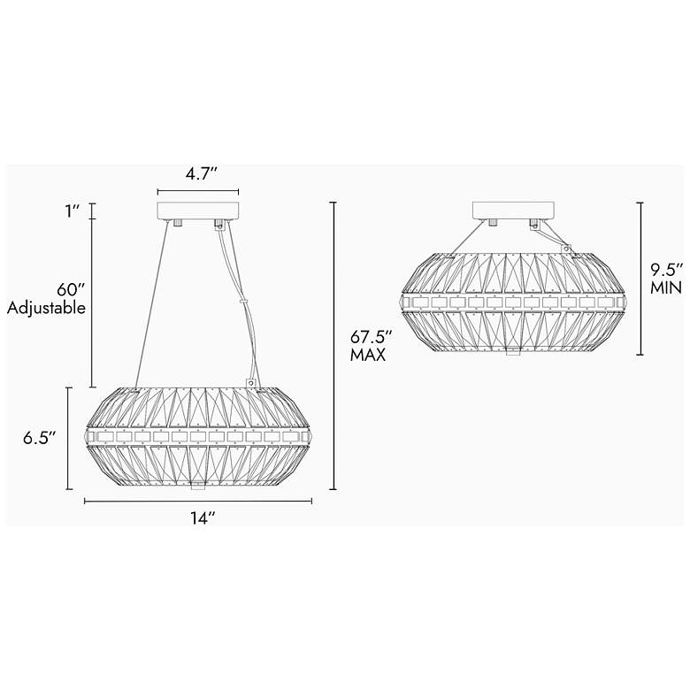 Image 2 Rosgloy 10-Light Gold Crystal Mini Drum Chandelier more views