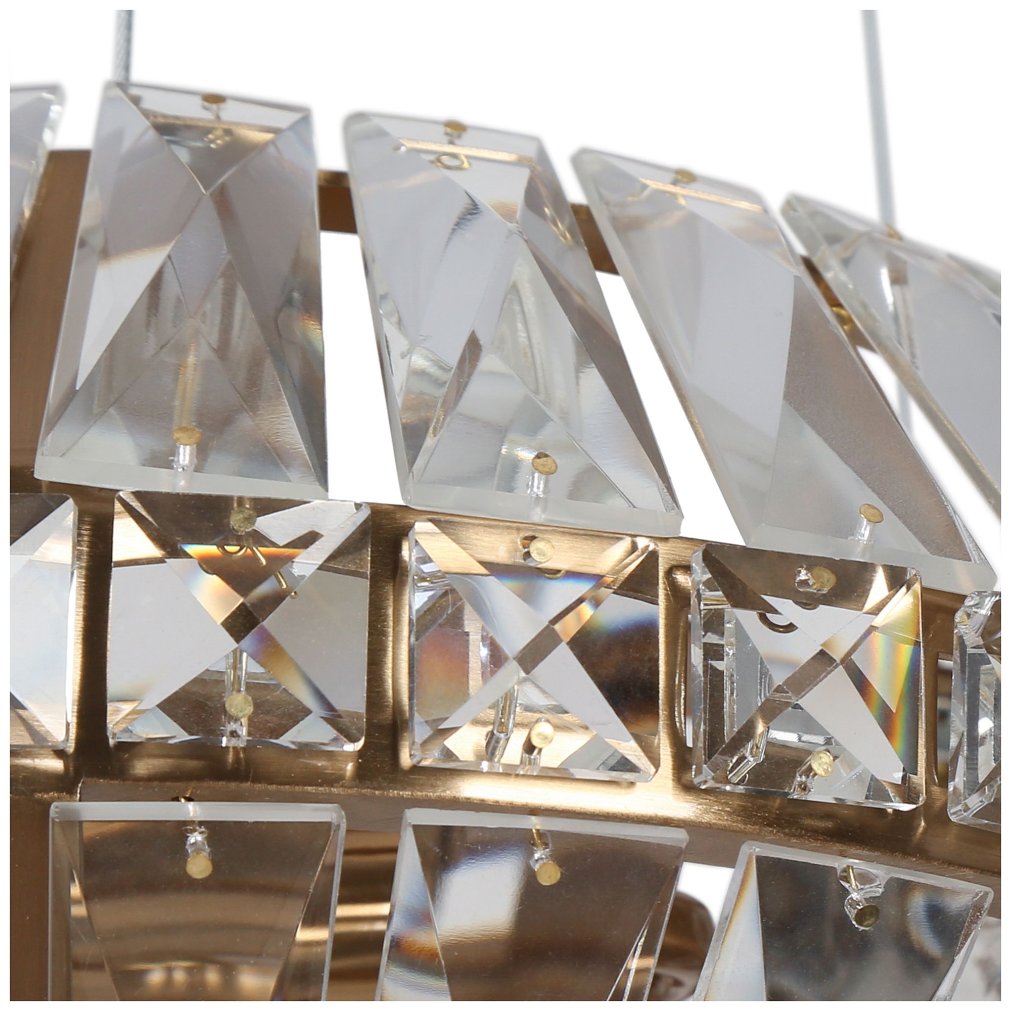 Image 3 Rosgloy 10-Light Gold Crystal Mini Drum Chandelier more views