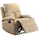 Rosia Beige Velvet Adjustable Recliner with Cup Holders
