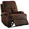 Rosia Chocolate Brown Velvet Adjustable Recliner with Cup Holders