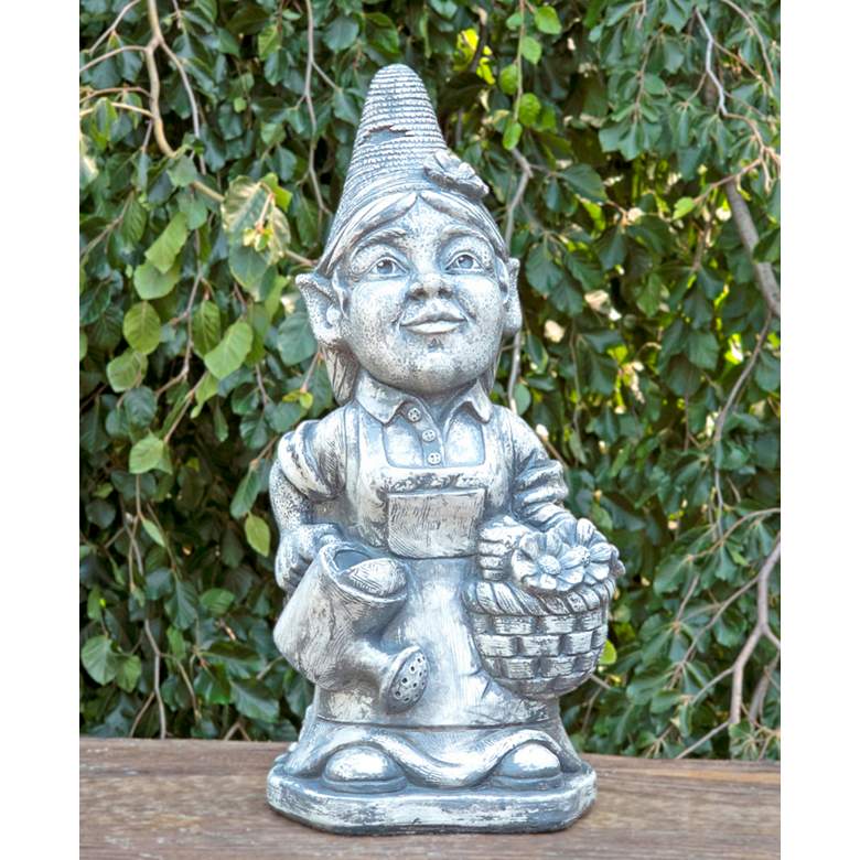 Image 1 Rosie the Gardener Gnome 22" High Trevia Graystone Statue