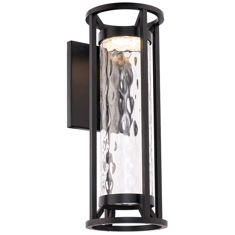 Image 1 Roslyn 19"H x 7"W 1-Light Outdoor Wall Light in Black