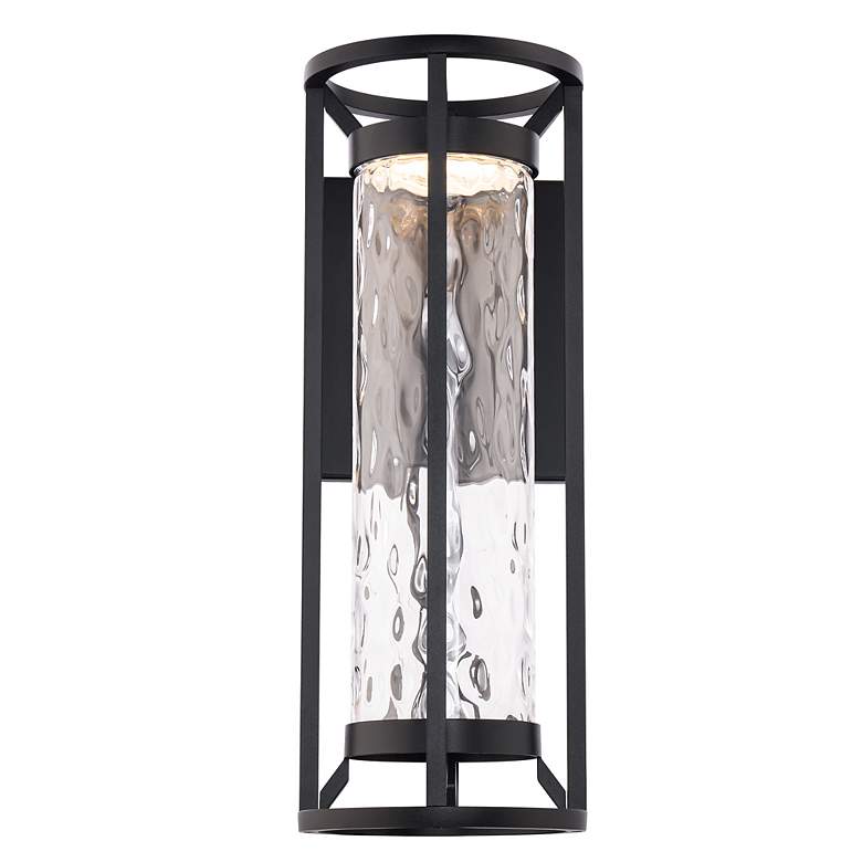 Image 2 Roslyn 19"H x 7"W 1-Light Outdoor Wall Light in Black more views