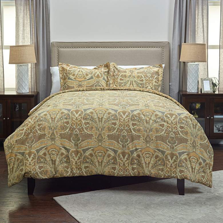 Image 1 Rosmond Heights 3-Piece Gold Queen Comforter Set
