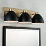 Ross 25 1/4" Wide Aged Brass and Black 3-Light Bath Light