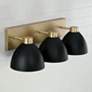 Ross 25 1/4" Wide Aged Brass and Black 3-Light Bath Light