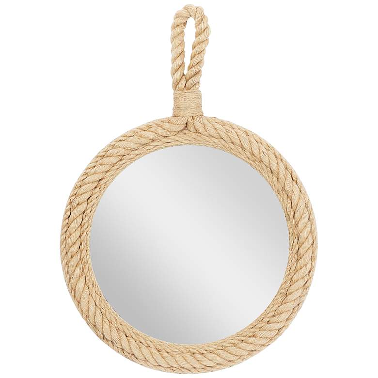 Image 2 Rosse Matte Brown Rope 23" Round Wall Mirror