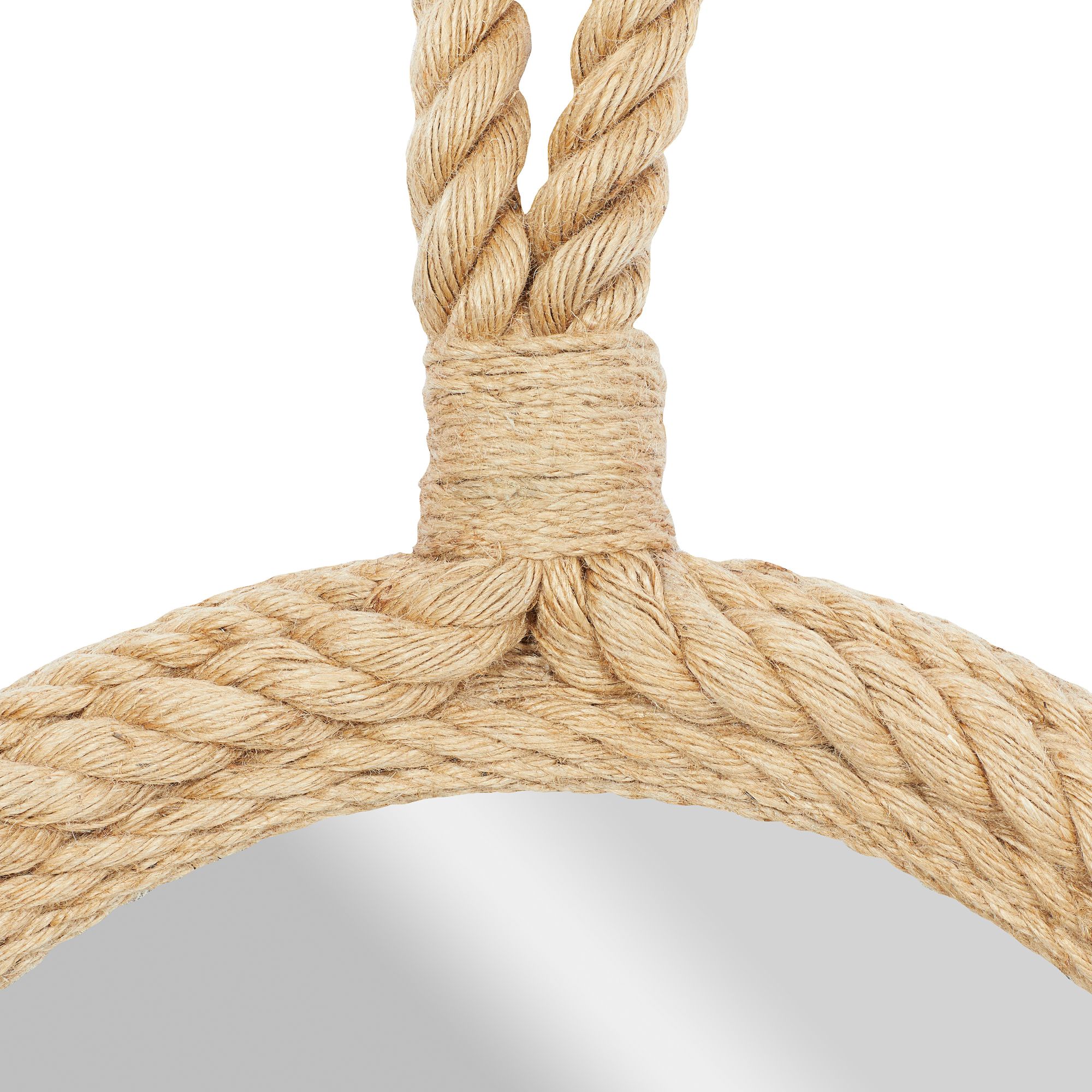 Image 4 Rosse Matte Brown Rope 23" Round Wall Mirror more views