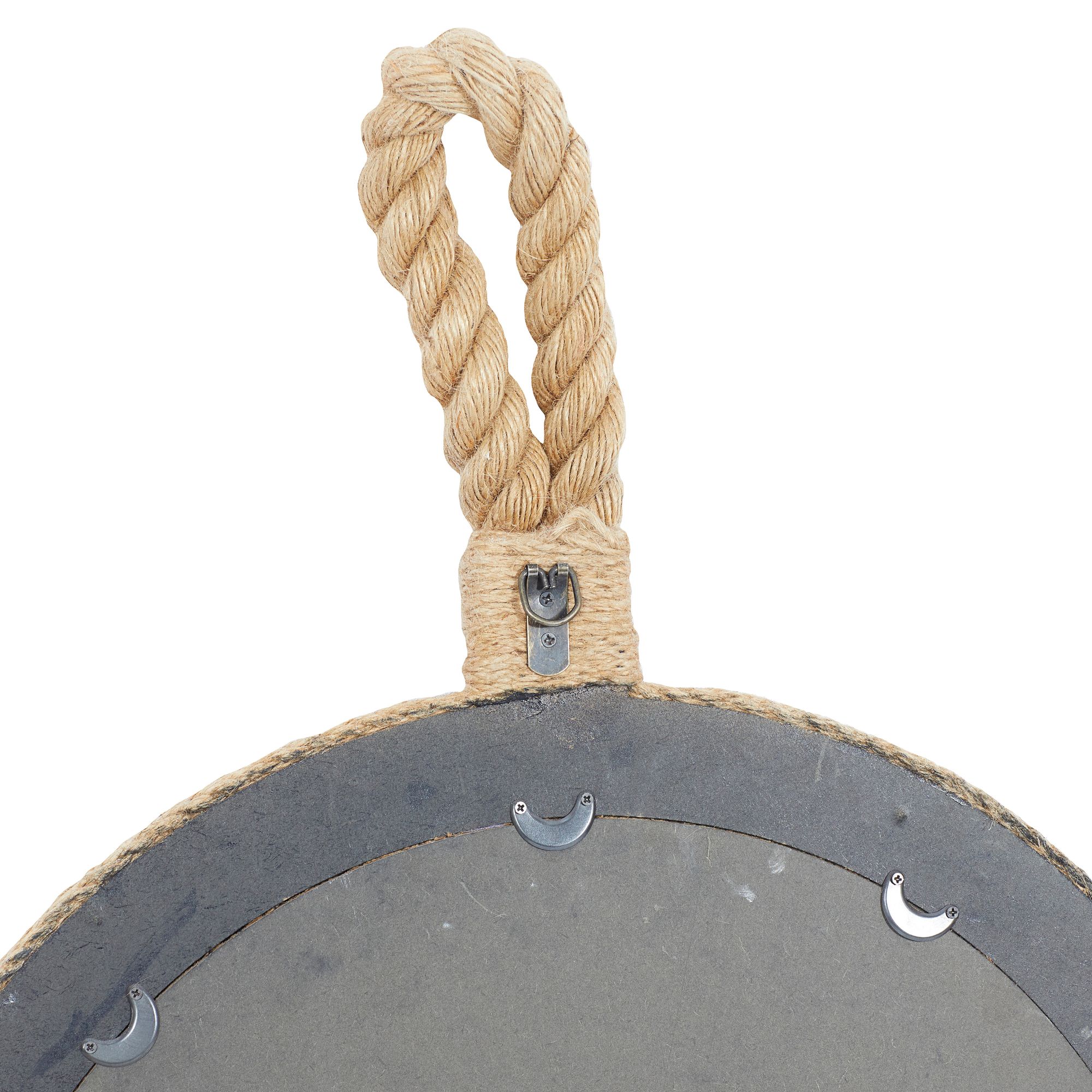 Image 5 Rosse Matte Brown Rope 23" Round Wall Mirror more views