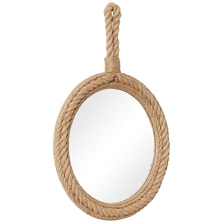 Image 6 Rosse Matte Brown Rope 23" Round Wall Mirror more views