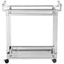 Rossi 32 3/4" Wide Clear Acrylic and Chrome Rolling Serving Bar Cart in scene