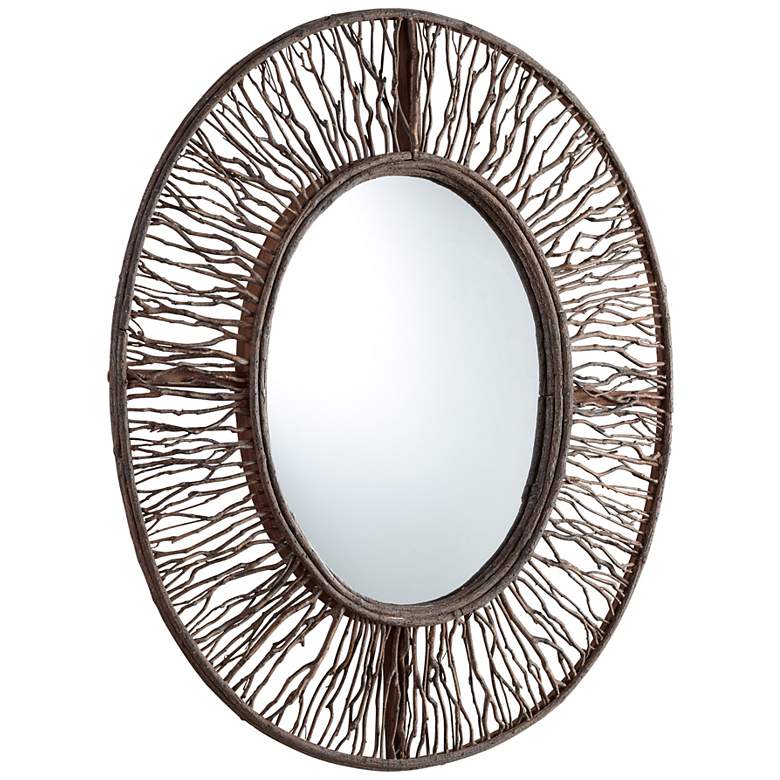 Image 1 Rossi 34 inch High Wood Branch Oval Wall Mirror