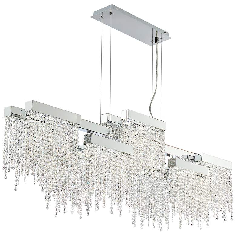 Image 2 Rossi 51 1/4 inchW Chrome LED Kitchen Island Light Chandelier