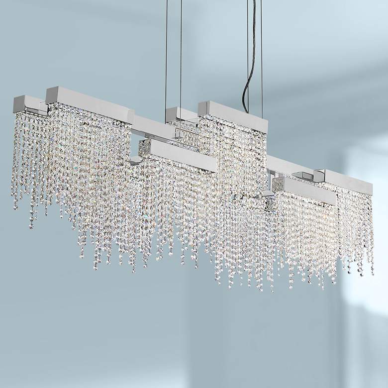 Image 1 Rossi 51 1/4"W Chrome LED Kitchen Island Light Chandelier