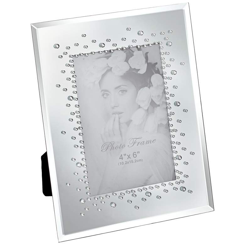 Image 1 Rossi Silver with Jeweled Border 4x6 Photo Frame