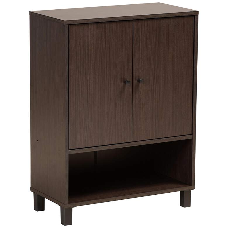 Image 1 Rossin 23 1/2"W 2-Door Dark Brown Open Bottom Shoe Cabinet