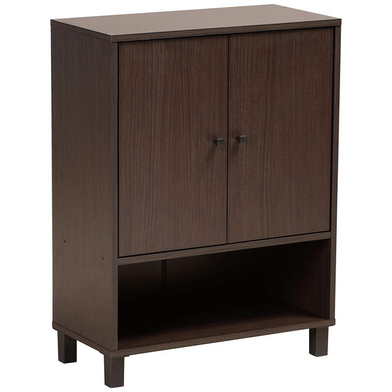 Image 1 Rossin 23 1/2 inchW 2-Door Dark Brown Open Bottom Shoe Cabinet