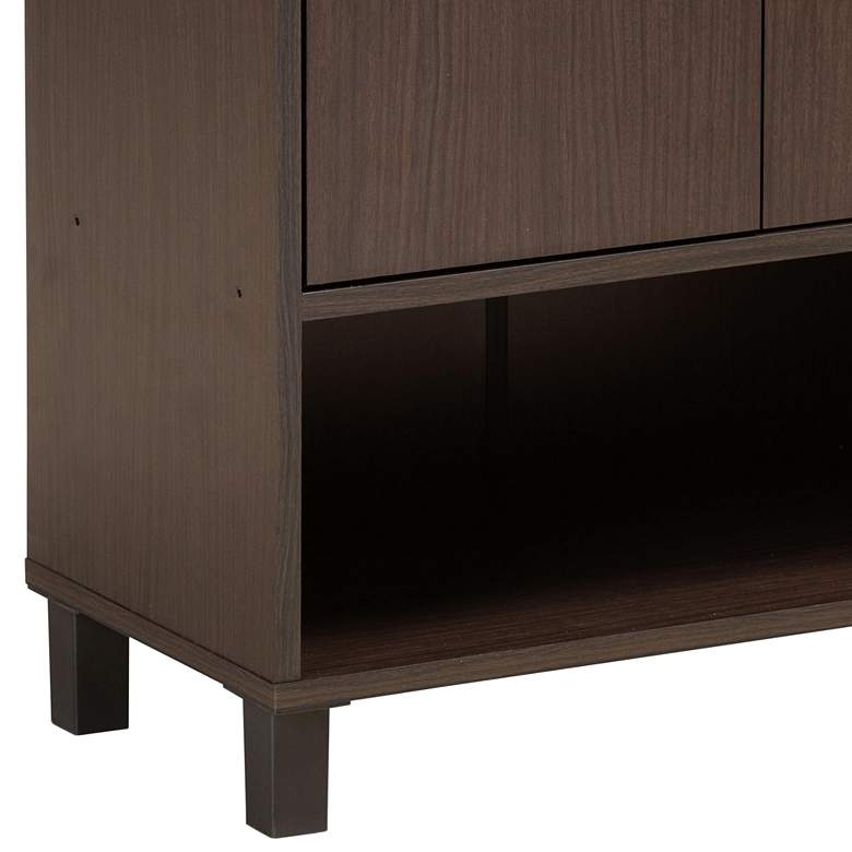 Image 3 Rossin 23 1/2"W 2-Door Dark Brown Open Bottom Shoe Cabinet more views