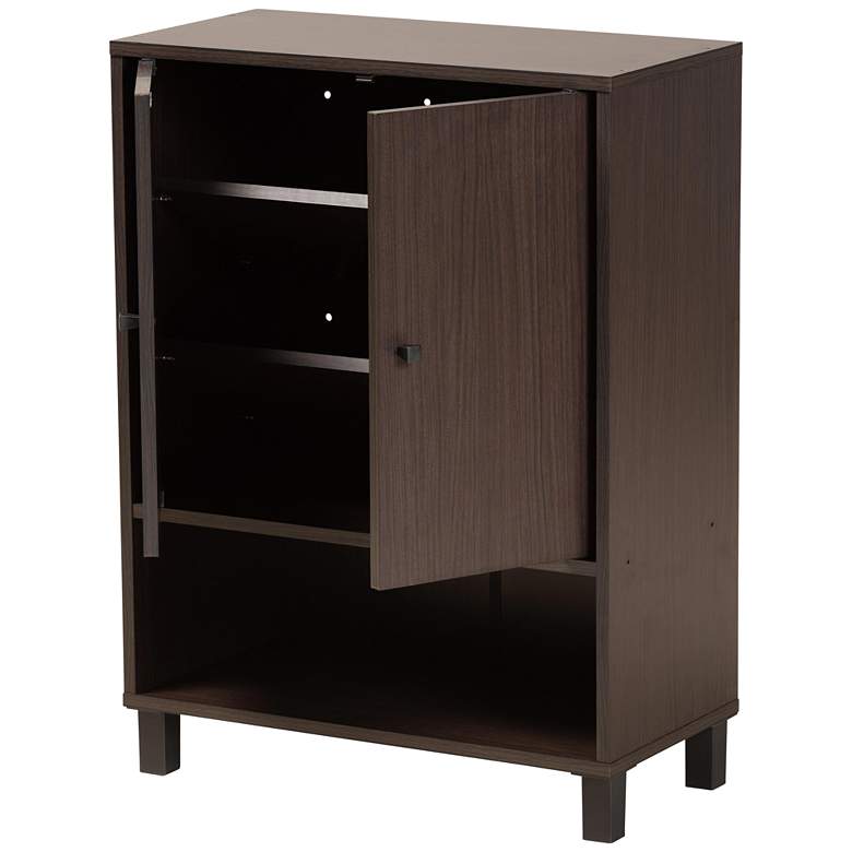 Image 6 Rossin 23 1/2 inchW 2-Door Dark Brown Open Bottom Shoe Cabinet more views