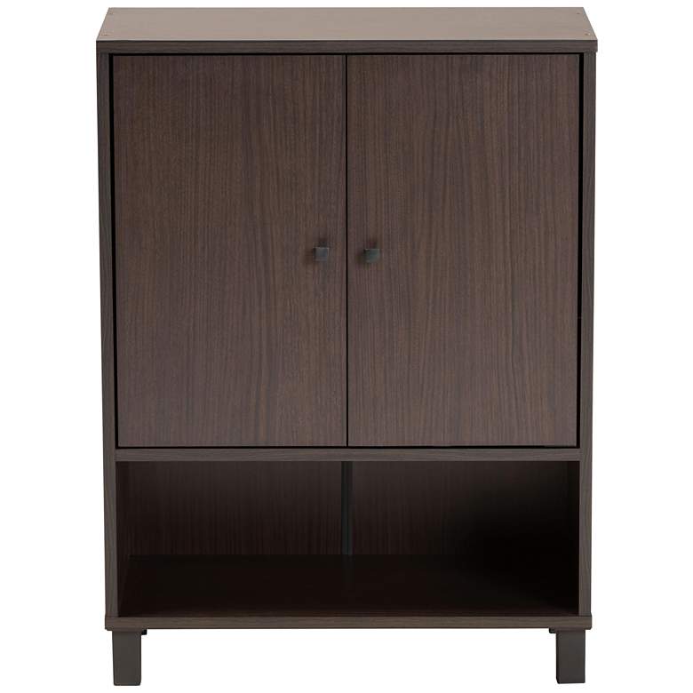 Image 7 Rossin 23 1/2"W 2-Door Dark Brown Open Bottom Shoe Cabinet more views
