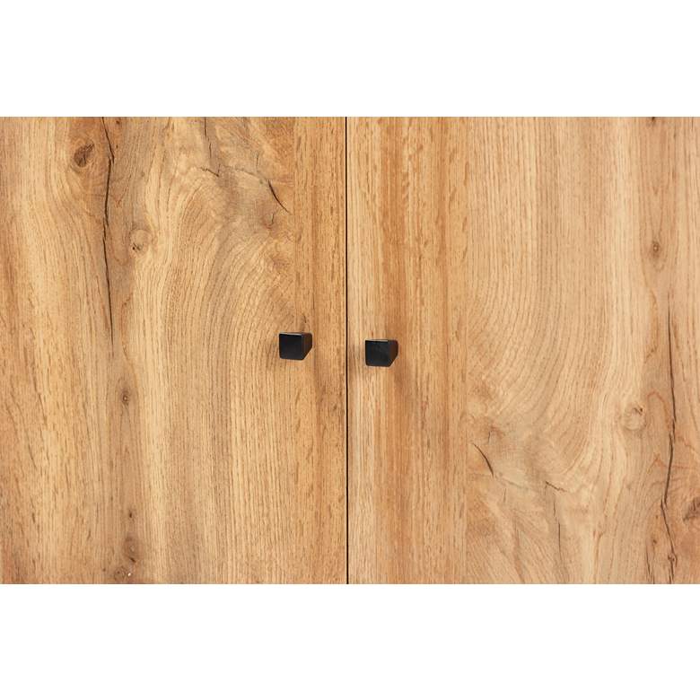Image 4 Rossin 23 1/2"W 2-Door Oak Brown Open Bottom Shoe Cabinet more views