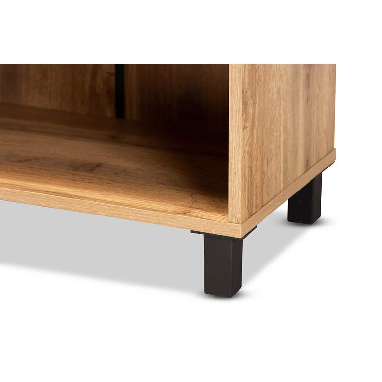 Image 5 Rossin 23 1/2"W 2-Door Oak Brown Open Bottom Shoe Cabinet more views