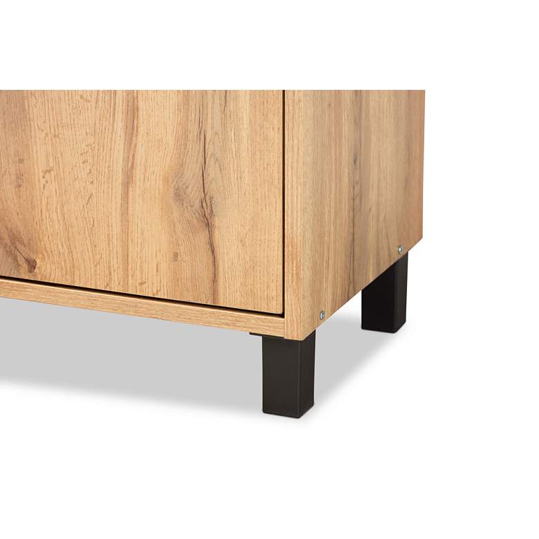 Image 5 Rossin 23 1/2"W 2-Door Oak Brown Shoe Cabinet w/ Top Shelf more views