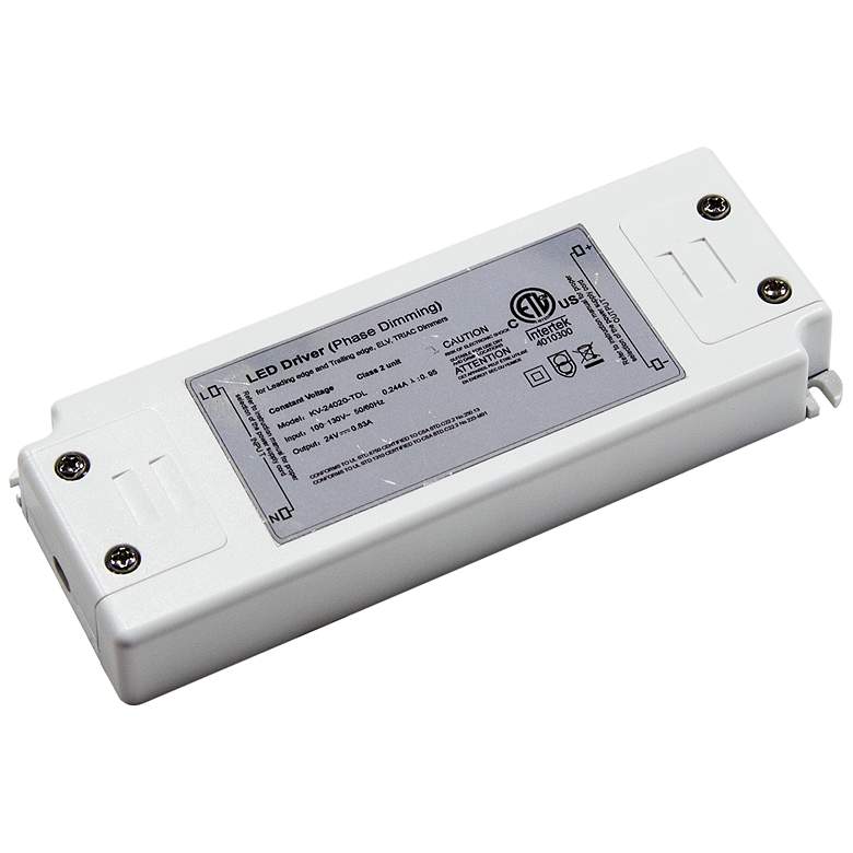 Image 1 Roswell 2.3 inch Wide White 12VDC 20W LED Dimmable Power Supply