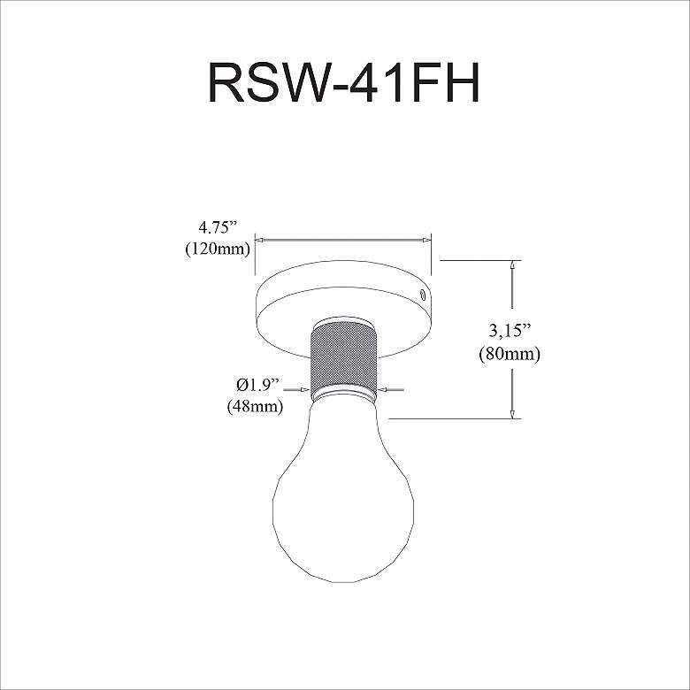 Image 2 Roswell 4.75" Wide Small Matte Black Flush Mount more views