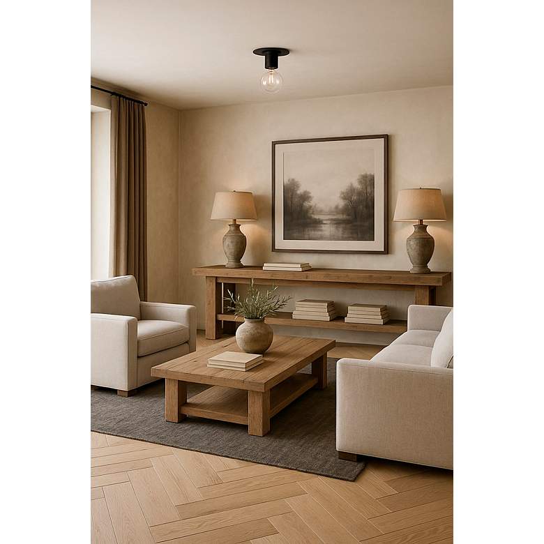 Image 3 Roswell 4.75" Wide Small Matte Black Flush Mount more views