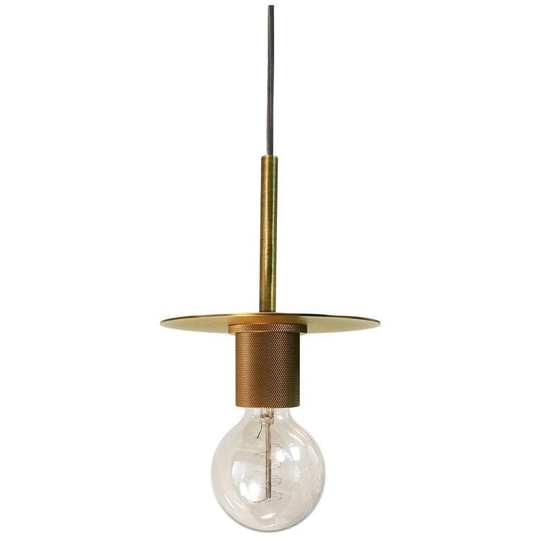 Image 1 Roswell 8" Wide Aged Brass Mini Pendant