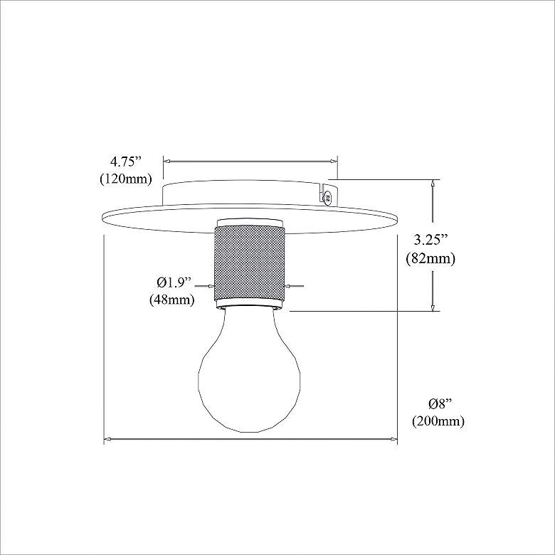 Image 3 Roswell 8" Wide Matte Black Ceiling Light more views