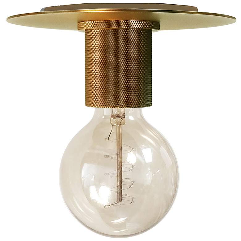Image 1 Roswell 8 inch Wide Medium Aged Brass Flush Mount