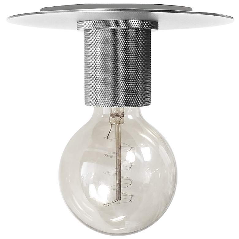 Image 1 Roswell 8" Wide Medium Satin Chrome Flush Mount