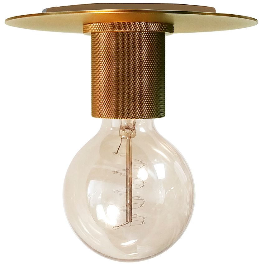 Roswell 8" Wide Medium Aged Brass Flush Mount