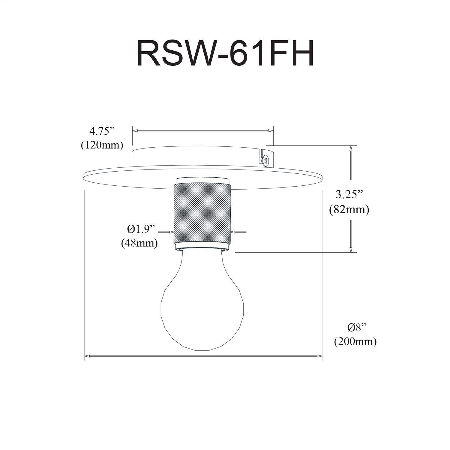 Image 2 Roswell 8" Wide Medium Matte Black Flush Mount more views