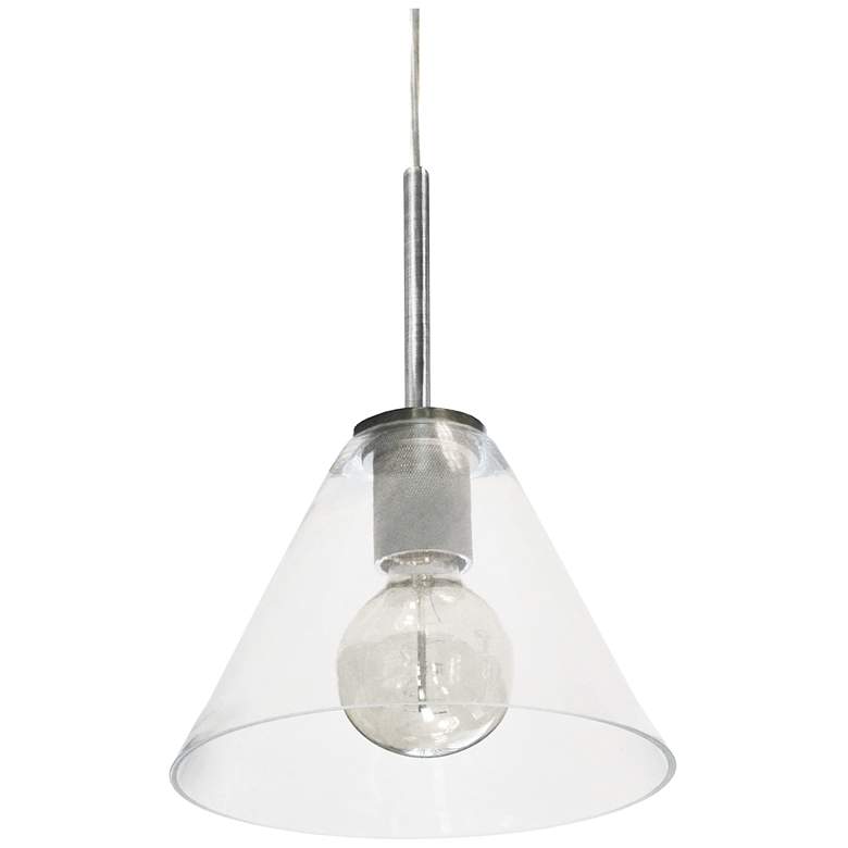 Image 1 Roswell 9" Wide Large Satin Chrome Pendant