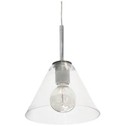 Roswell 9&quot; Wide Large Satin Chrome Pendant