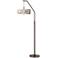 Rosy Blossoms Bronze Downbridge Arc Floor Lamp