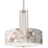 Rosy Blossoms Carey 24" Brushed Nickel 4-Light Chandelier