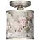 Rosy Blossoms Cyprus 7" Wide Brushed Nickel Ceiling Light