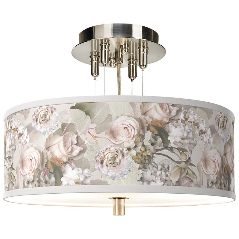 Image 1 Rosy Blossoms Giclee 14" Wide Ceiling Light