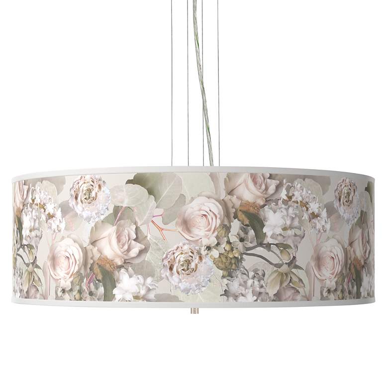 Image 1 Rosy Blossoms Giclee 24 inch Wide 4-Light Pendant Chandelier