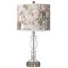 Rosy Blossoms Giclee Apothecary Clear Glass Table Lamp