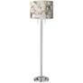 Rosy Blossoms Giclee Brushed Nickel Garth Floor Lamp