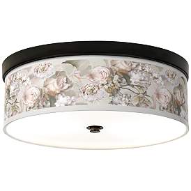 Image1 of Rosy Blossoms Giclee Energy Efficient Bronze Ceiling Light